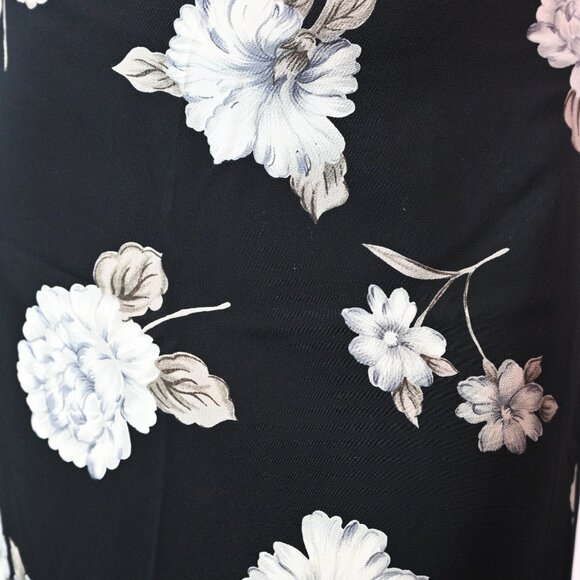Black Floral Long Flowy Skirt - Size Small - Picture 6 of 7